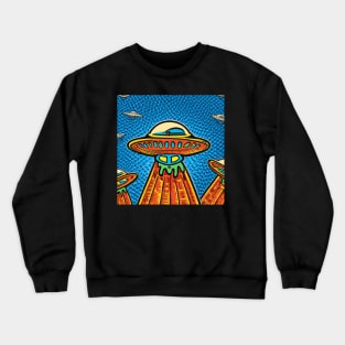 Abstract retro futuristic illustration Crewneck Sweatshirt